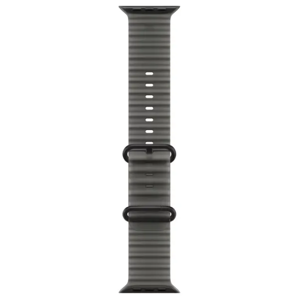 Apple Watch Series Ultra 4 49mm Black Titanium Case with Translucent Black Ocean Band One Size